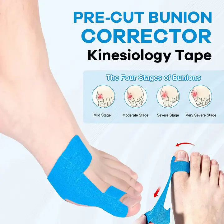 60Pcs Pre‑Cut Bunion Support Kinesiology Tape