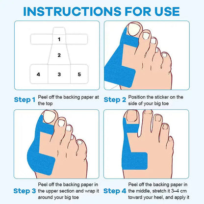 60Pcs Pre‑Cut Bunion Support Kinesiology Tape
