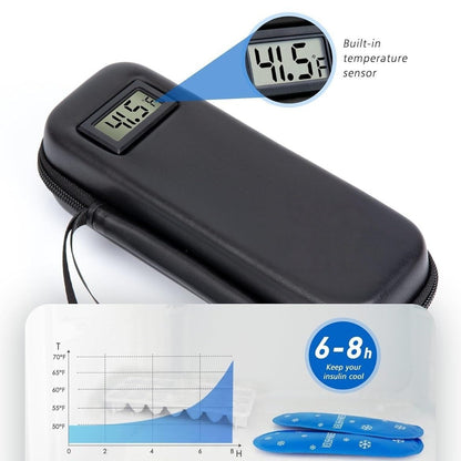 Temperature Display Insulin Cooler Travel Case